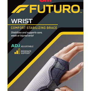 Wrist Brace Futuro™ Comfort Fabric / Metal Left or Right Hand Black / Gray One Size Fits Most