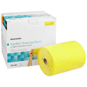 McKesson Exercise Resistance Band, Yellow, 5 Inch x 50 Yard, X Light Resistance 5 Inch X 50 Yard