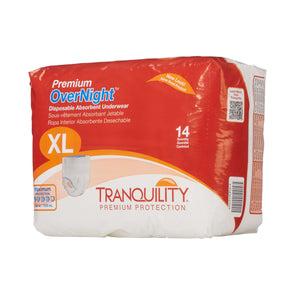 Unisex Adult Absorbent Underwear Tranquility® Premium OverNight™ Pull On with Tear Away Seams X-Large Disposable Heavy Absorbency