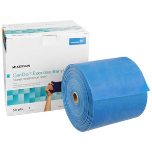 McKesson Exercise Resistance Band, Blue, 5 Inch x 50 Yard, Heavy Resistance 5 Inch X 50 Yard