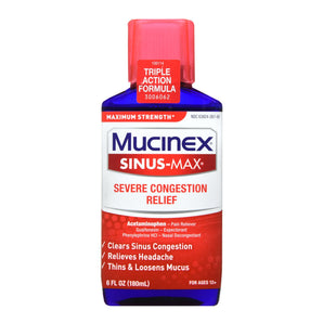 Cold and Sinus Relief Mucinex® Severe Sinus 650 mg - 400 mg - 10 mg / 20 mL Strength Liquid 6 oz.