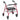 McKesson Bariatric Red Folding Steel Four-Wheel Rollator, Case
