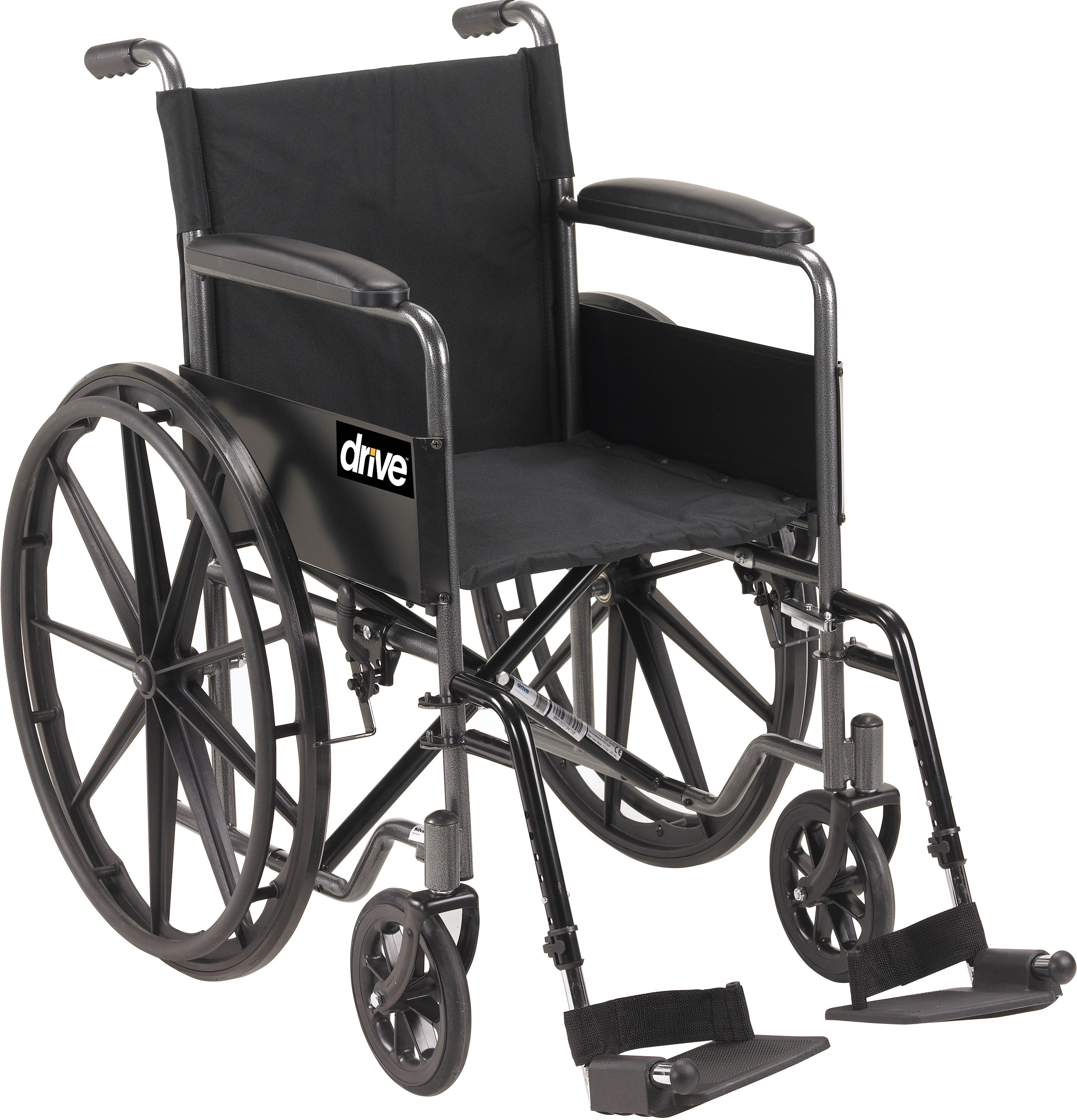 Wheelchair driveª Silver Sport 1 Swing-Away Footrest Black Upholstery 18 Inch Seat Width Adult 300 lbs. Weight Capacity
