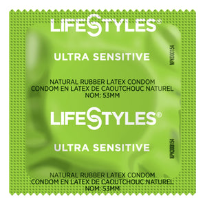 Condom Lifestyles® Ultra Sensitive Lubricated One Size Fits Most 1,008 per Case