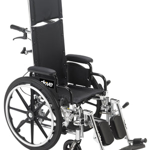 Lightweight Reclining Wheelchair driveª Viper Plus Heavy Duty Dual Axle Desk Length Arm Swing-Away Elevating Legrest Black Upholstery 14 Inch Seat Width Pediatric 250 lbs. Weight Capacity