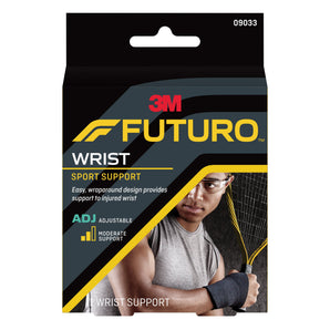 Wrist Support 3M™ Futuro™ Sport Wraparound Neoprene / Nylon / Polyester Left or Right Hand Black One Size Fits Most