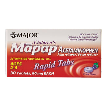 Children's Pain Relief Mapap® 80 mg Strength Acetaminophen Orally Disintegrating Tablet 30 per Bottle