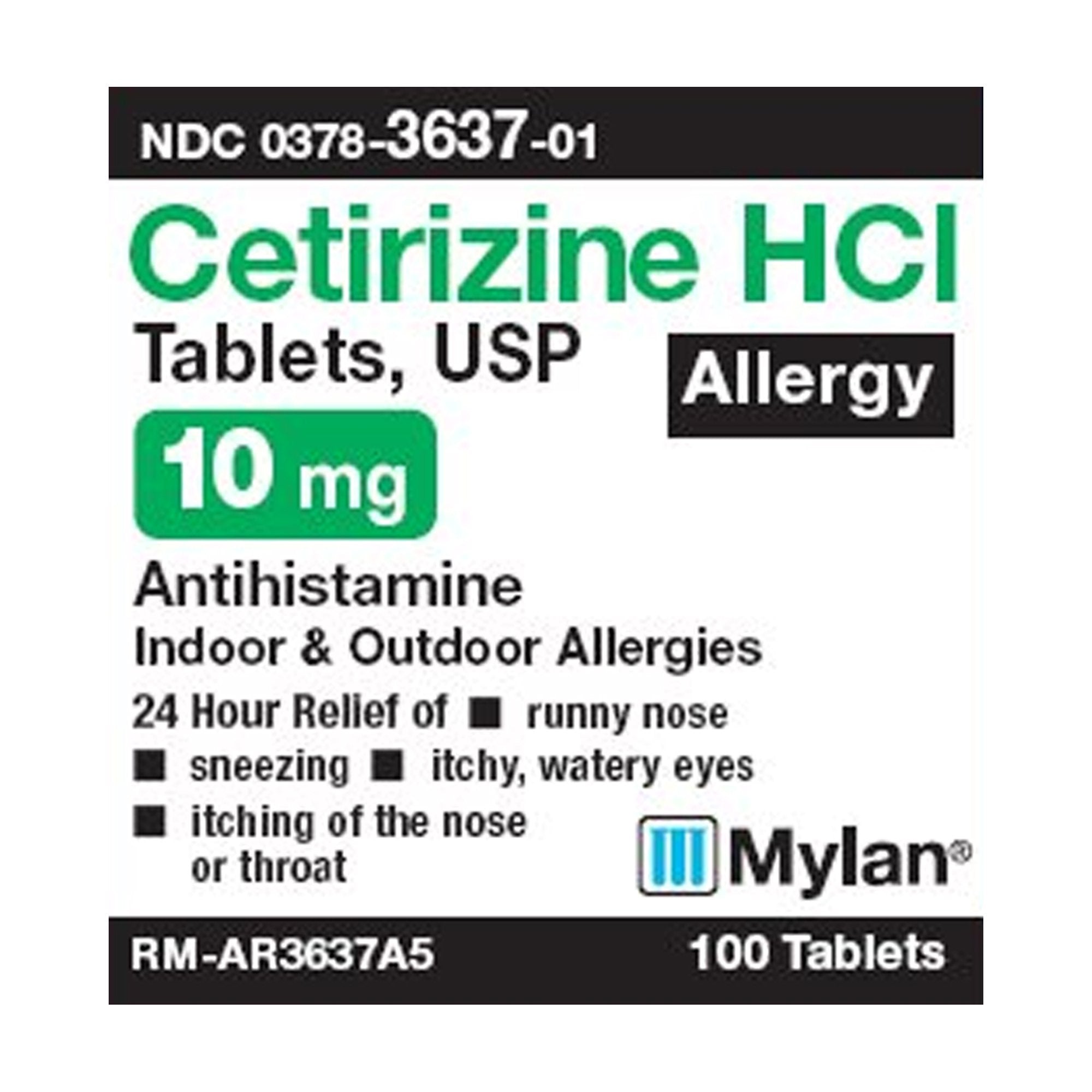 Allergy Relief Mylan 10 mg Strength Tablet 100 per Bottle
