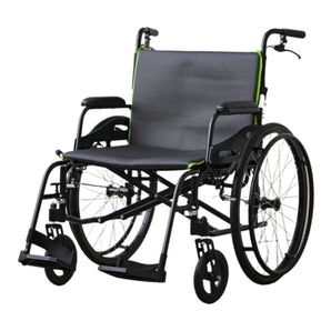 Lightweight Wheelchair Feather Full Length Arm Swing-Away Footrest Gray / Green 22 Inch Seat Width Adult 350 lbs. Weight Capacity