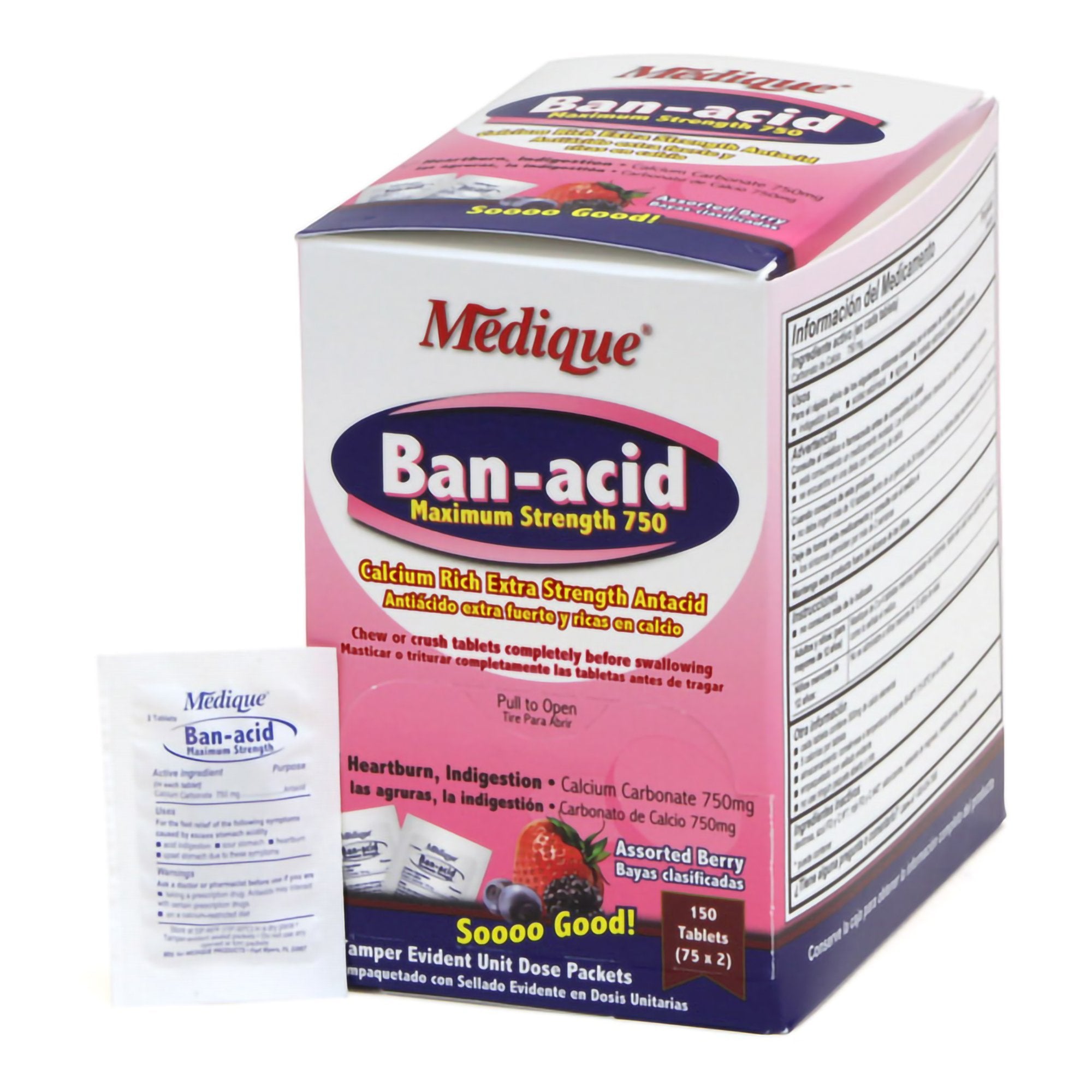 Antacid Ban-Acid® 750 mg Strength Chewable Tablet 150 per Box