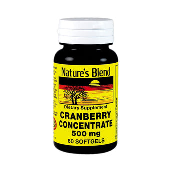 Herbal Supplement Nature's Blend Cranberry Concentrate 500 mg Strength Softgel 60 per Bottle Cranberry Flavor