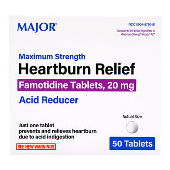 Antacid Major® 20 mg Strength Tablet 50 per Box