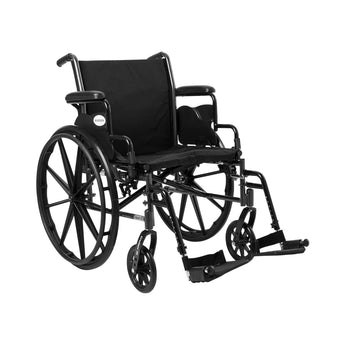 Lightweight Wheelchair McKesson Dual Axle Desk Length Arm Swing-Away Footrest Black Upholstery 20 Inch Seat Width Adult 300 lbs. Weight Capacity