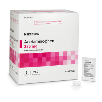 Pain Relief McKesson Brand 325 mg Strength Acetaminophen Unit Dose Tablet 250 per Box
