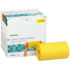 McKesson Exercise Resistance Band, Yellow, 5 Inch x 25 Yard, X Light Resistance 5 Inch X 25 Yard