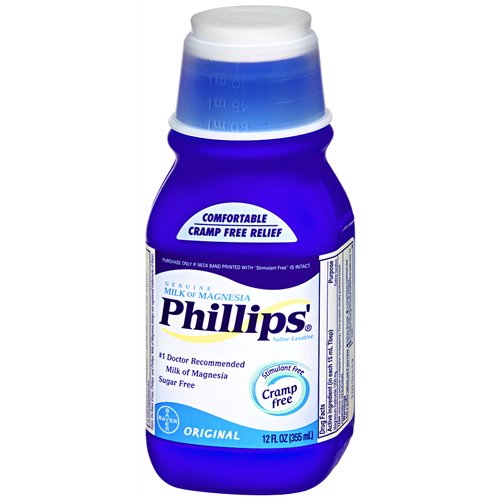Laxative Phillips'® Milk of Magnesia Original Flavor Liquid 12 oz. 400 mg / 5 mL Strength Magnesium Hydroxide