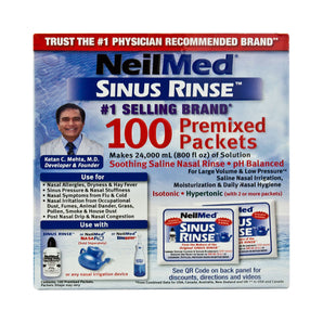 Saline Nasal Rinse Refill Kit Neilmed® Sinus Rinse™ 100 Packets