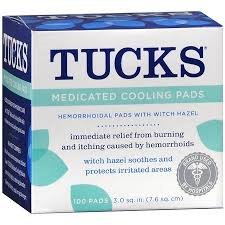 Hemorrhoid Relief Tucks® Pad 100 per Box