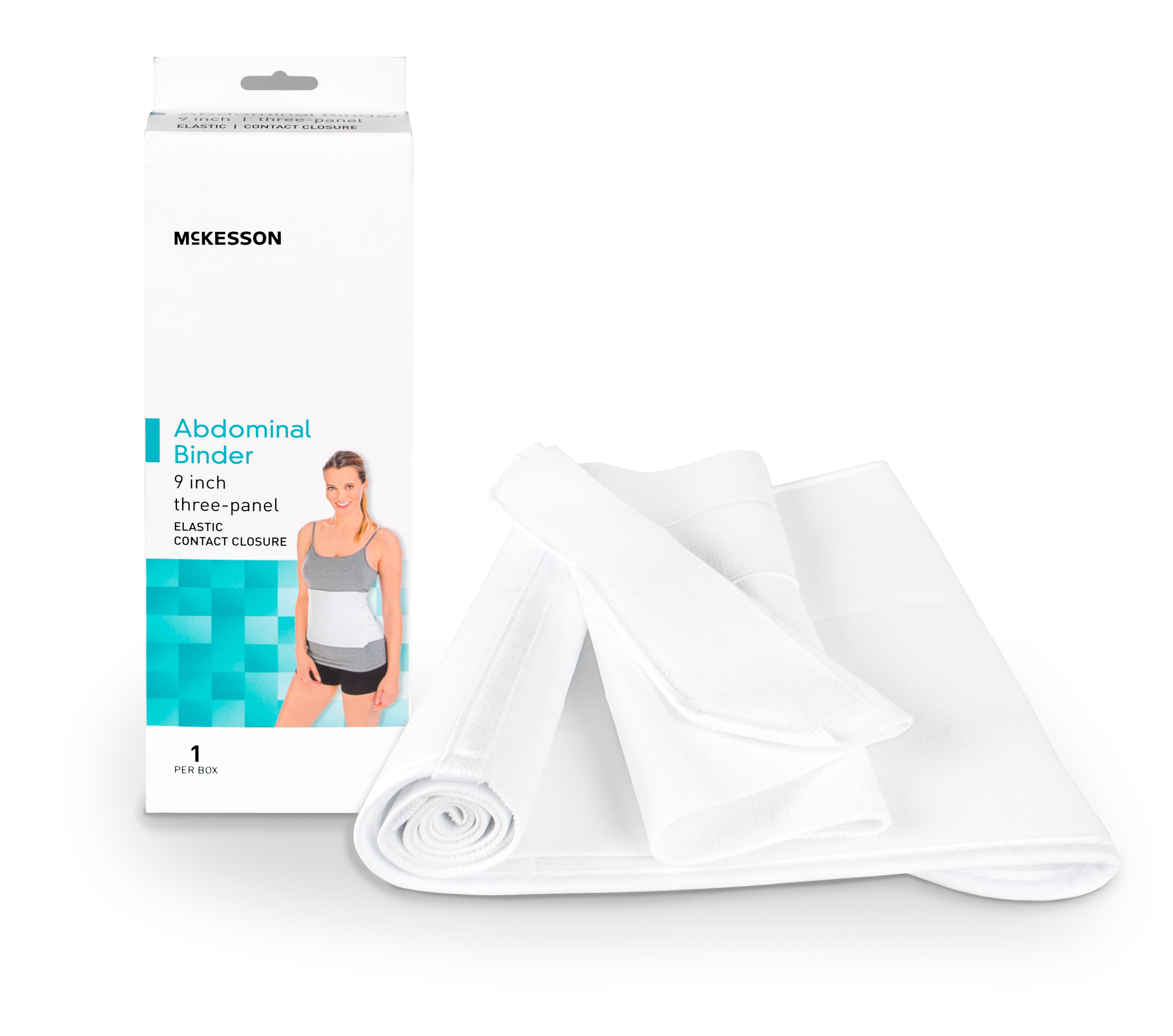 Abdominal Binder McKesson Medium / Large Hook and Loop Closure 45 to 62 Inch Waist Circumference 9 Inch Height Adult