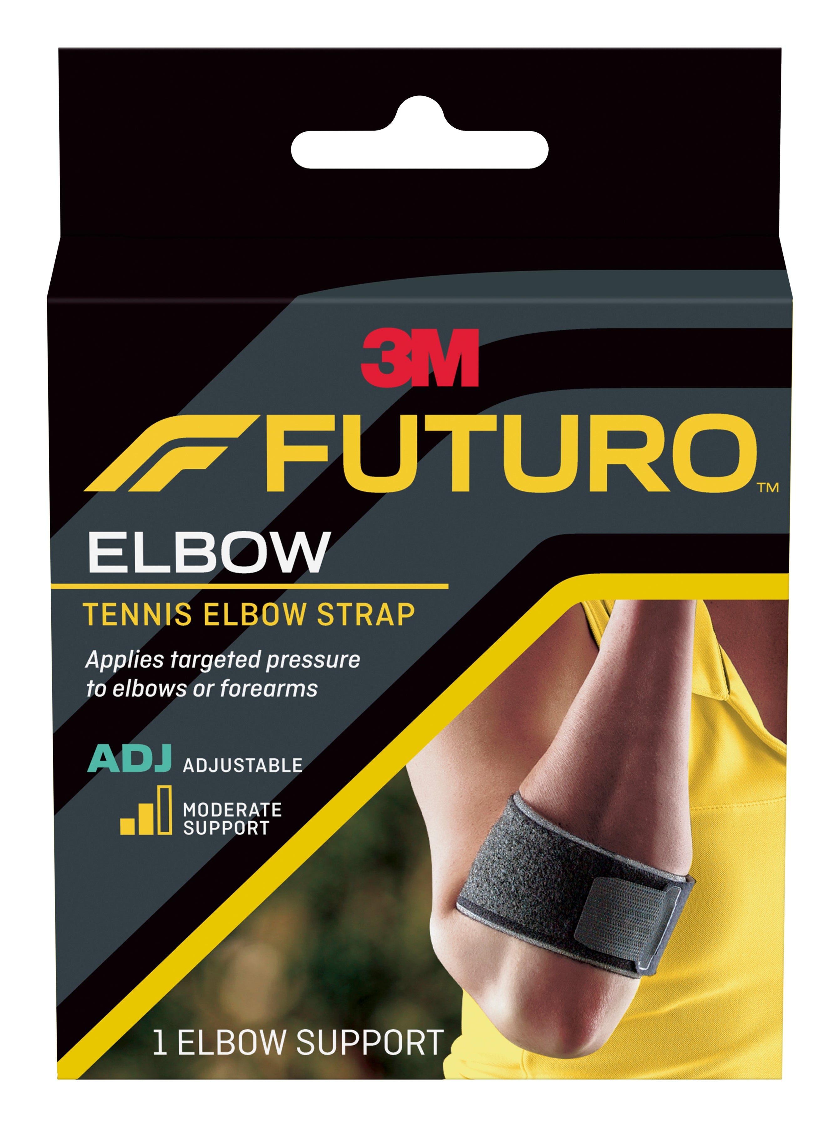 Elbow Support 3M™ Futuro™ Tennis Elbow Strap Left or Right Elbow Black