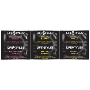 Condom Lifestyles® Assorted Flavors Lubricated One Size Fits Most 1,008 per Case