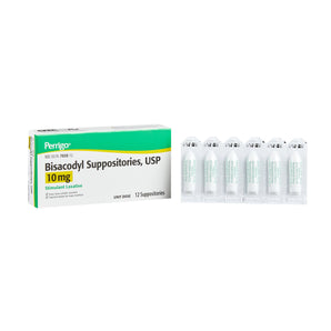 Laxative Perrigo Suppository 12 per Box 10 mg Strength Bisacodyl USP