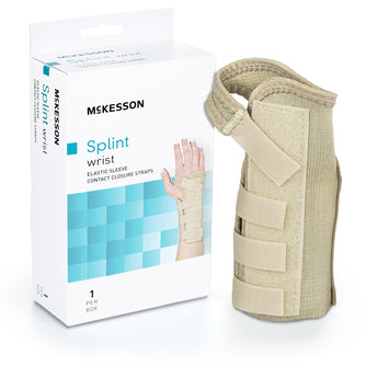 Wrist Brace McKesson Low Profile / Contoured / Wraparound Aluminum / Cotton / Elastic Right Hand Beige X-Small