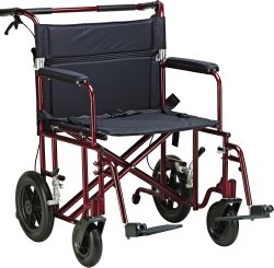 Transport Wheelchair driveª 450 lbs. Weight Capacity Full Length / Fixed Height / Padded Arm Black Upholstery