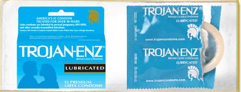 Condom Trojan-Enz® Lubricated One Size Fits Most 12 per Box