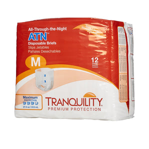 Unisex Adult Incontinence Brief Tranquility® ATN Medium Disposable Heavy Absorbency