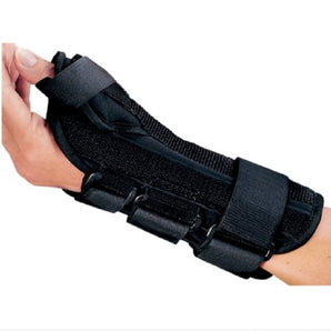 Wrist Brace with Abducted Thumb ProCare® ComfortFORM™ Aluminum / Foam / Spandex / Plastic Left Hand Black Large