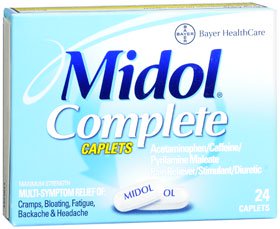 Cramp Relief Midol® Complete 500 mg - 60 mg - 15 mg Strength Acetaminophen / Caffeine / Pyrilamine Maleate Caplet 24 per Box