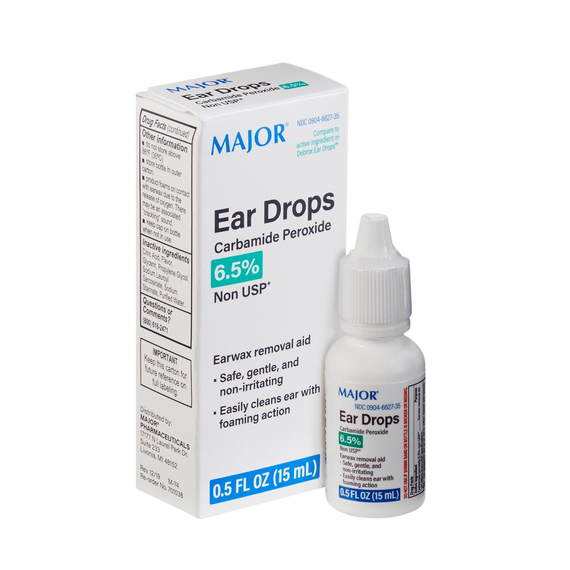Ear Wax Remover Generic Debrox® 0.5 oz. Otic Drops 6.5% Strength Carbamide Peroxide