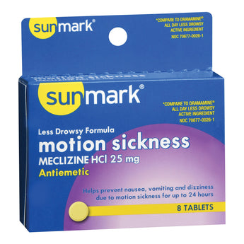 Nausea Relief sunmark® 25 mg Strength Tablet 8 per Box
