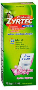 Children's Allergy Relief Children's Zyrtec 5 mg / 5 mL Strength Syrup 4 oz.