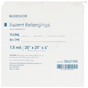 McKesson Patient Belongings Bag, White