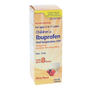 Children's Pain Relief 100 mg / 5 mL Strength Ibuprofen Oral Suspension 4 oz.