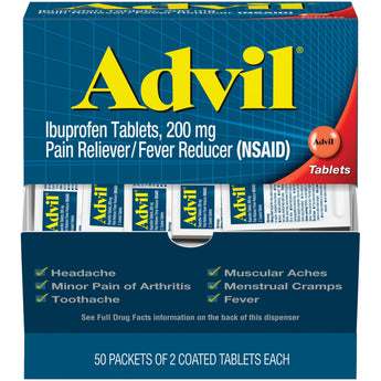 Pain Relief Advil® 200 mg Strength Ibuprofen Tablet 50 per Box