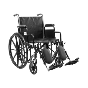 Wheelchair McKesson Dual Axle Desk Length Arm Swing-Away Elevating Legrest Black Upholstery 20 Inch Seat Width Adult 350 lbs. Weight Capacity
