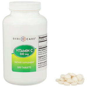 Vitamin C Supplement Geri-Care® Ascorbic Acid 500 mg Strength Tablet 500 per Bottle