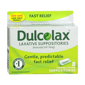 Laxative Dulcolax® Suppository 8 per Box 10 mg Strength Bisacodyl USP