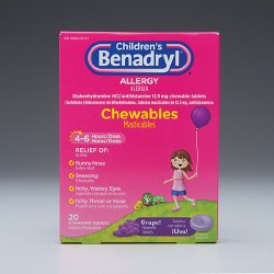Children's Allergy Relief Children's Benadryl® 12.5 mg Strength Chewable Tablet 20 per Box