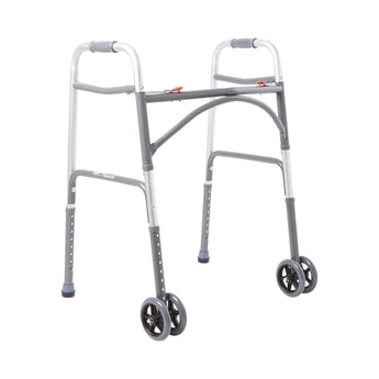 Bariatric Folding Walker Adjustable Height McKesson Steel Frame 500 lbs. Weight Capacity 32 to 39 Inch Height
