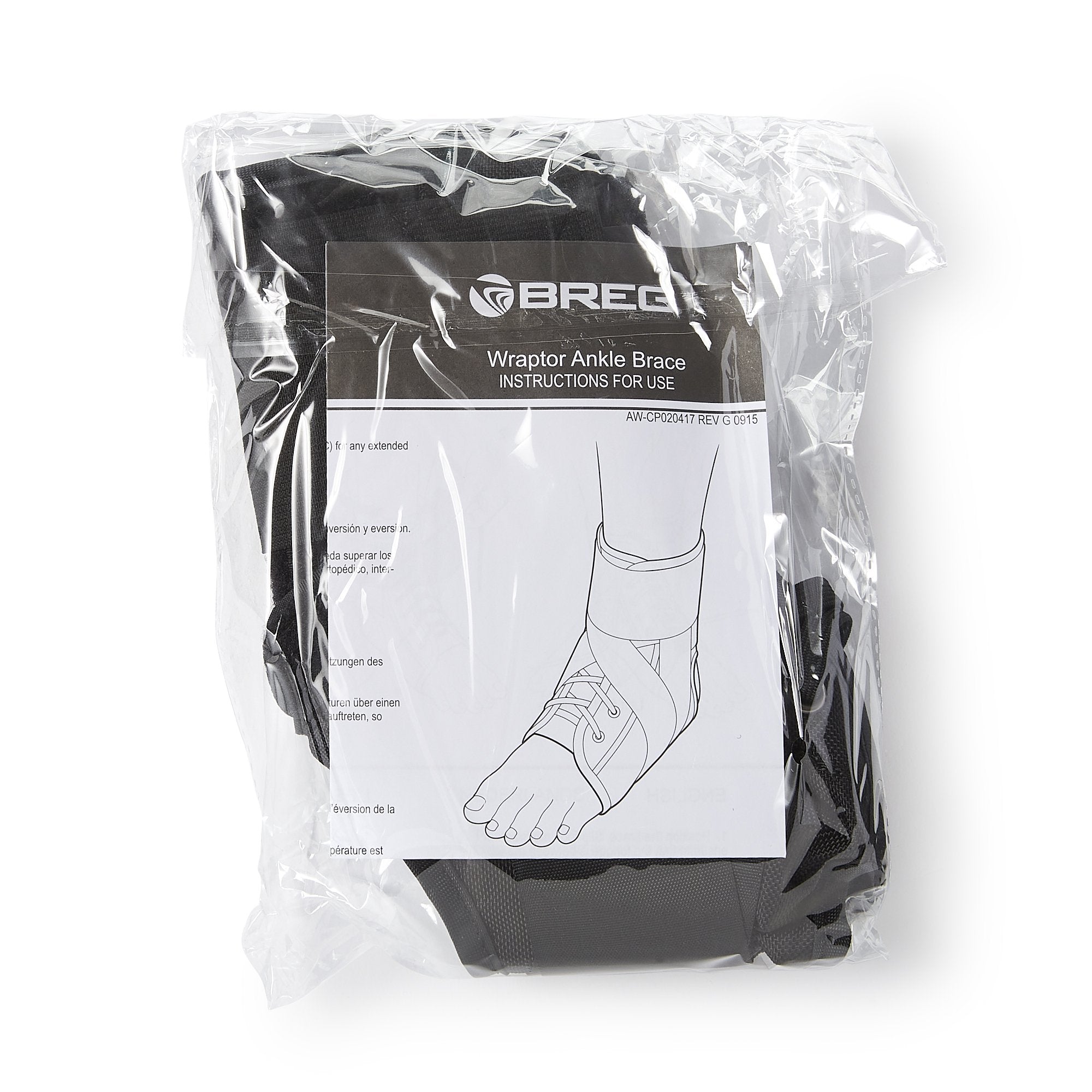 Ankle Brace Breg® Wraptor Medium Lace-Up Male 9 to 11 / Female 10 to 12 Foot