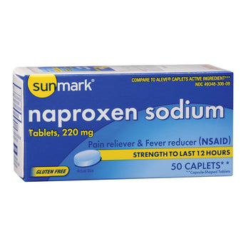 Pain Relief sunmark® 220 mg Strength Naproxen Sodium Tablet 50 per Bottle