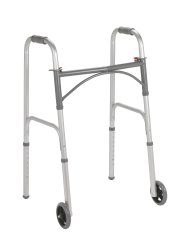 Folding Walker Adjustable Height Steel Frame 350 lbs. Weight Capacity 25 to 32 Inch Height