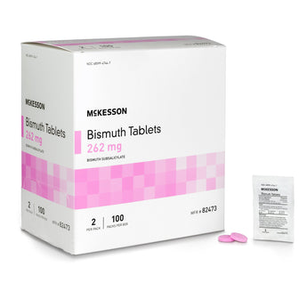 Anti-Diarrheal McKesson Brand 262 mg Strength Tablet 100 per Box