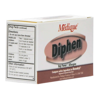 Allergy Relief Diphen 25 mg Strength Caplet 24 per Box