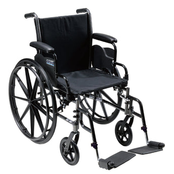 Lightweight Wheelchair driveª Cruiser III Dual Axle Full Length Arm Swing-Away Footrest Black Upholstery 20 Inch Seat Width Adult 350 lbs. Weight Capacity