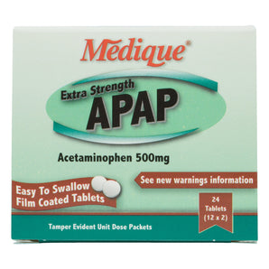 Pain Relief APAP Extra Strength 500 mg Strength Acetaminophen Unit Dose Tablet 12 per Box